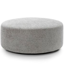 ZAZZLES Smart Linen Large Swivel Footstool - Light Grey