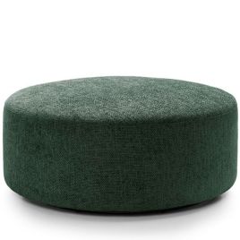 ZAZZLES Smart Linen Large Swivel Footstool - Jungle Green