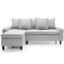 PONTOON Fabric 4 Seater L Shaped - Left Hand Facing Corner Sofa - Light Grey