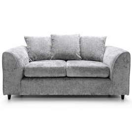 GILLIVER Crushed Chenille Fabric 2 Seater Scatterback Sofa - Light Grey
