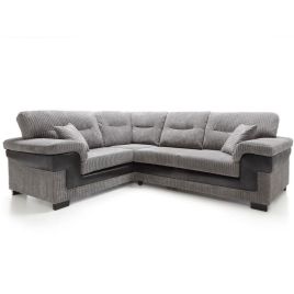 Nathaniel Corner Sofa - Left Arm Black and Grey