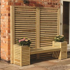 Rowlinson Garden Creations Corner Set Timber Bench with Screens and Planters
