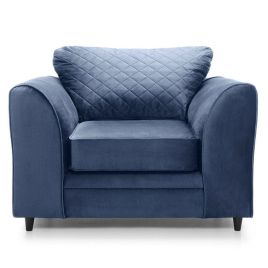 BETHAN Velvet Armchair - Dark Blue