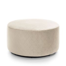 BETHAN Velvet Large Footstool - Cream