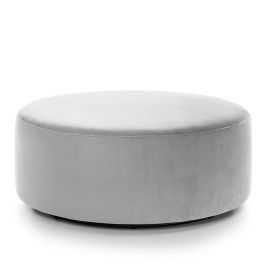 BETHAN Velvet Large Swivel Footstool - Light Grey