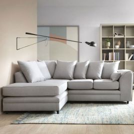CHARMAINE Corner Sofa - Left Arm Light Grey
