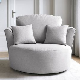 CHARMAINE Swivel Chair - Light Grey