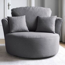 CHARMAINE Swivel Chair - Dark Grey