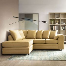 CHARMAINE Corner Sofa - Left Arm Mustard