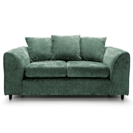 GILLIVER Crushed Chenille Fabric 2 Seater Scatterback Sofa - Rifle Green
