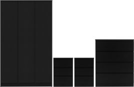 MALDEN 3 Door Wardrobe Set 4 Piece - Black