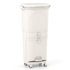 ONORA 3-Layer Sorting Trash Bin with 2 Removable Buckets-Beige