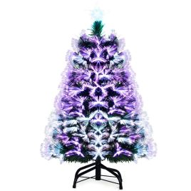 Pre-lit Fibre Optic Artificial Christmas Tree with 93 Tips - 3 ft