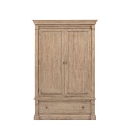 BRIXTON 2 Door Wardrobe with 1 Drawer Light Oak - 140cm