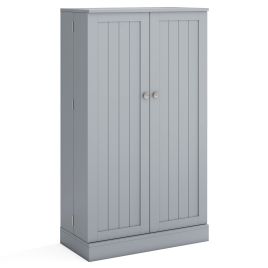 HARLIX 104cm Tall Kitchen Pantry Storage Cabinet with Doors and Adjustable Shelves-Grey