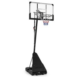 Basketball Hoop - Basketball Hoop System with 44 Inch Shatterproof Backboard and Basketball Rebounder