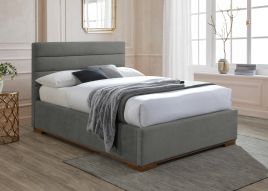 Double Bed - MAYTON Ottoman 4ft6 Fabric Bed Light Grey