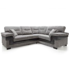 Nathaniel Corner Sofa - Right Arm Black and Grey