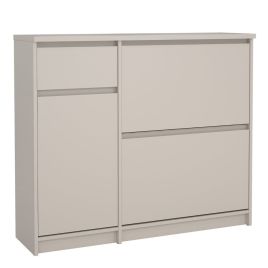 NANAIMO Shoe Cabinet with 2 Tilting Doors, 1 Door and 1 Drawer - Cashmere