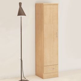 NEWBIGGIN 1 Door Wardrobe with 1 Drawer Medium Oak - 40cm