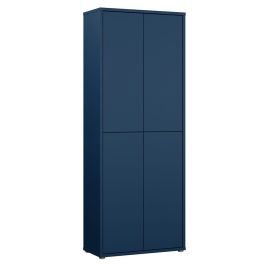 SOLARA Tall Shoe Cabinet with 4 Push to Open Doors - Night Blue