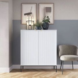 Galadriel Nyx Highboard Cabinet with 2 Doors - White Matt