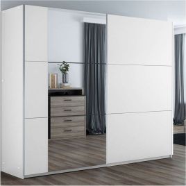 OLDHAM 3 Door Mirrored Sliding Wardrobe White - 250cm
