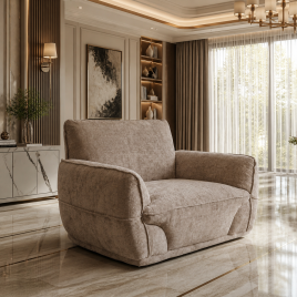 ALDERWYN Fabric Armchair - Beige