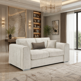 Cantrell Soft Chenille Fabric 2 Seater Sofa - Beige
