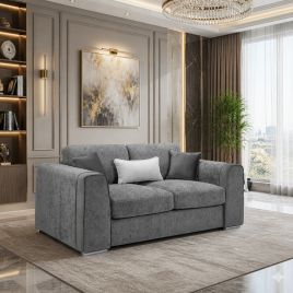 Cantrell Soft Chenille Fabric 2 Seater Sofa - Grey