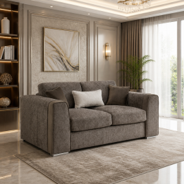 Cantrell Soft Chenille Fabric 2 Seater Sofa - Mocha