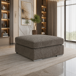 Cantrell Soft Chenille Fabric Footstool - Mocha