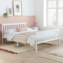 OXFORD White Pine Wood Bed - Standard Double 4ft6