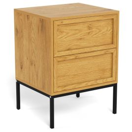 PALATIO Bedside Table with 2 Drawers - Wild Oak