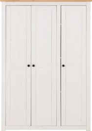 PRESTON 3 Door Wardrobe White - 118cm