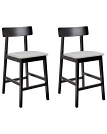 Set of 2 Bar Chairs ISANTI Wood Grey