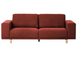 3 Seater Fabric Sofa Red NIVALA