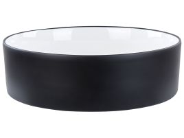 Ceramic Countertop Basin Diameter 400 mm White and Black TEBAR