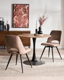DARUXO Velvet Dining Chairs Set of 2 - Beige