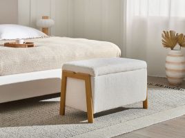 BOJAXO Ottoman Storage Bench - White