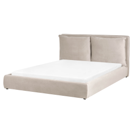 BAJONA Kingsize Velvet Waterbed - Taupe