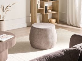 BOFARO Fabric Ottoman Pouffe - Taupe