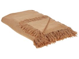 Bedspread YERBENT Cotton 200 x 220 cm Golden Brown