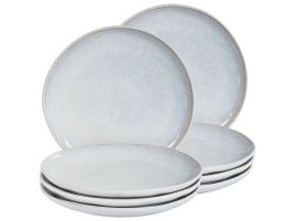 DAWLEIGH Set of 8 Side Decorative Plates Stoneware - Light Grey
