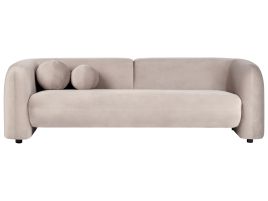 3 Seater Velvet Sofa Taupe LEIREN