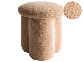 HARNLEIGH Boucle Fabric Footstool - Beige
