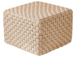 Outdoor Woven Pouffe Light Beige NALLI