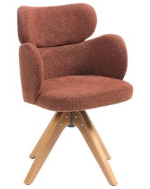 CHESLEIGHON Boucle Swivel Dining Chair - Orange