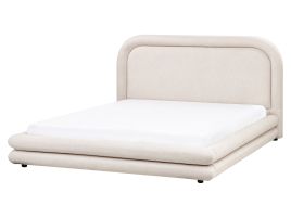 LAVAEDRNS Bed Faux Linen 160 x 200 cm (EU King Size) Light Beige
