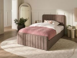KEWAL Small Double Ottoman Boucle Bedframe - Taupe